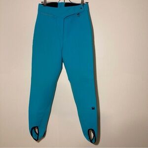 Obermeyer Vintage Ski Pants | Teal | Black Trim | Slight Staining/Discoloring
